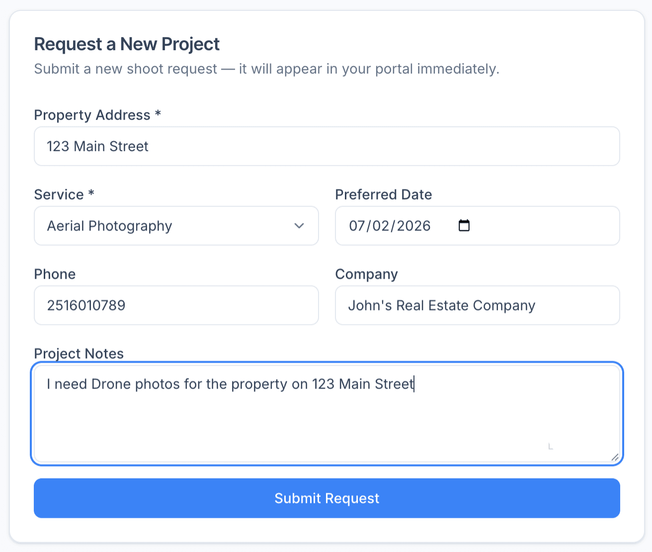 Request form